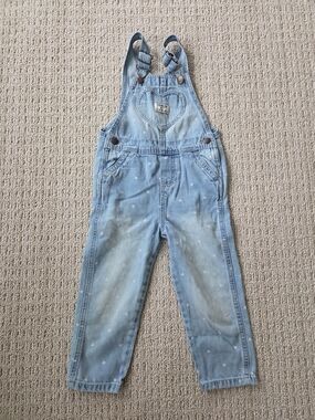 OshKosh B'gosh Light Blue Denim Heart-Accent Overalls